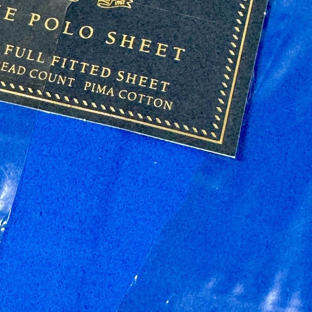 Ralph Lauren The Polo Sheet Cadet Blue Full Fitted Sheet 250 TC Pima Cotton NEW